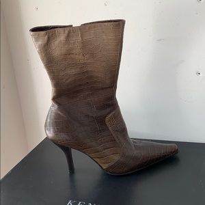 Brown Snake Print Boot by Kenneth Cole